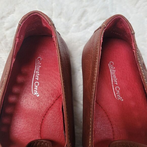 Coldwater Creek Ballet Flats Mary Jane Style Leather Suede Floral Cutout Size 6M - Picture 11 of 12